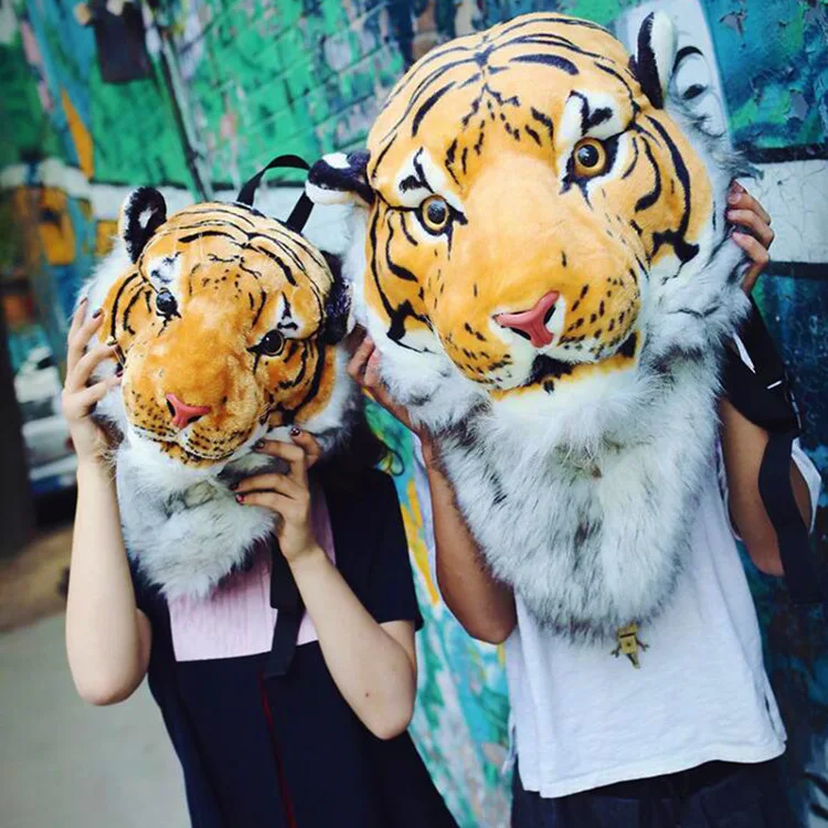 3D Animal Design Girls Backpack Tiger Lion Leopard Bag Animal Prints Women Bag 2019 Lovely Panda Rucksack Mochila Feminina Brand