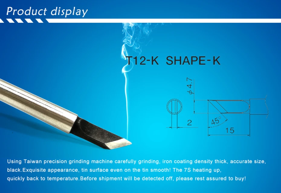 QUICKO XA высококачественный T12-K паяльный наконечник для 951 952 использования для паяльной станции HAKKO T12 7s инструменты для сварки расплава олова