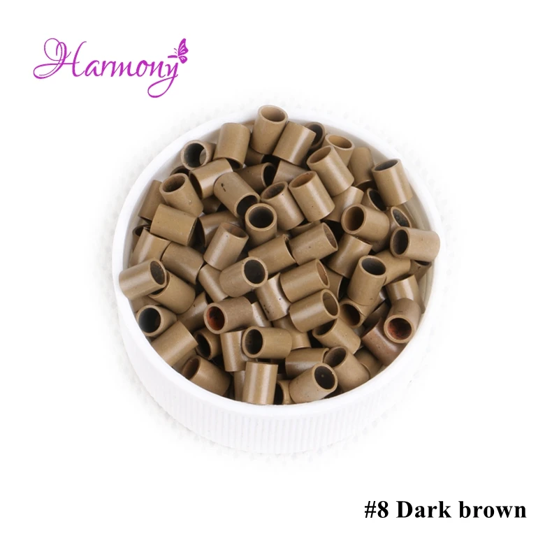 Tubos de Cobre Cores para i Harmonia Mais Cabelo – Lote 3.6*2.9*4.5mm Borda Plana Micro Não Queimado Rings Ligações 8 Ponta 1000 Pçs