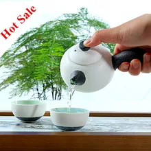 Керамический чайный набор, 1 чайник, 2 чашки, простой китайский чайник кунг-фу, кружка, посуда для напитков, чайник