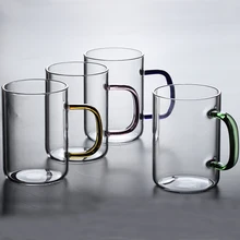 Утолщенная стеклянная чайная чашка с ручкой и крышкой термостойкая стеклянная чашка для домашнего ресторана