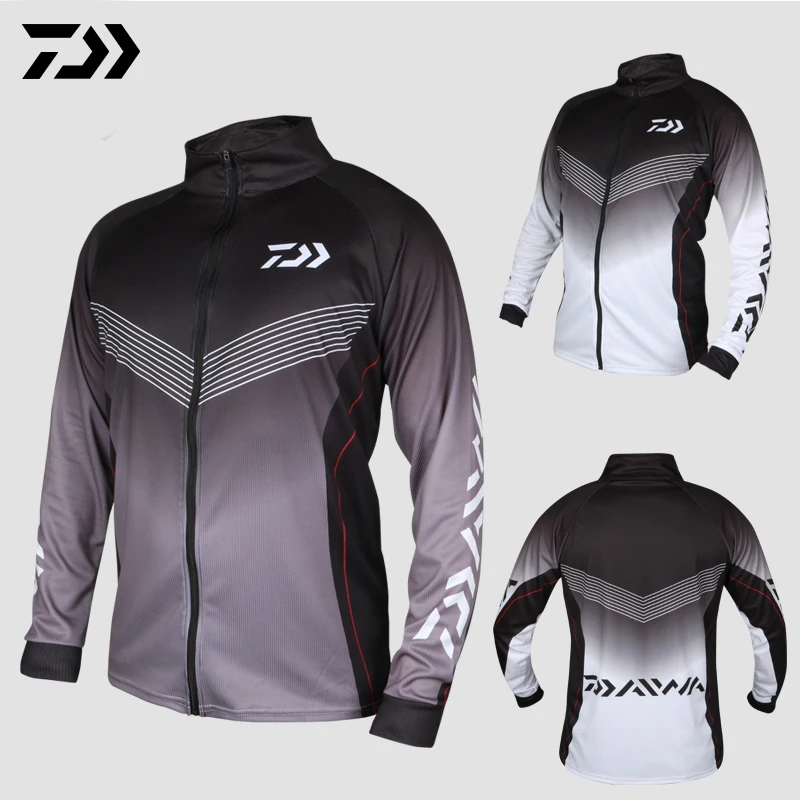 

Summer Daiwa Fishing Shirt 2019 New Sun Protection Outdoor Fishing Breathable Sport Shirt Anti-UV Print Quick Dry Fishing Shirts