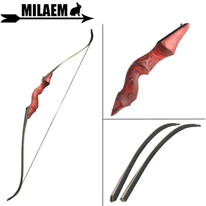 

60inch 30-60lbs Archery Recurve Bow Black Hunter Hunting Bow Lamination Bow Limbs Right/Left Hand Outdoor Shooting Accessories