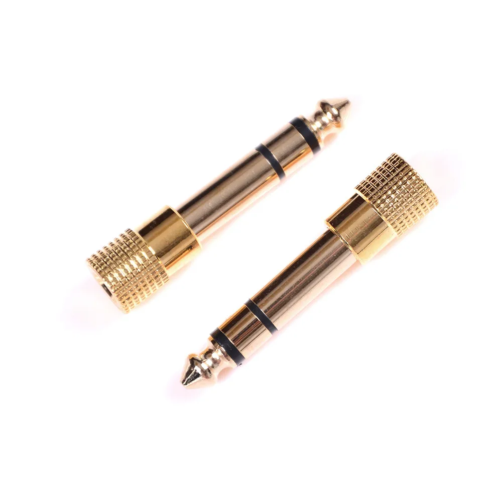 

2Pcs Stereo Headphone Audio Adapter 6.5mm to 3.5mm Male to Female Jack Plus Converter Gold Music MP3 Car Speaker Converter