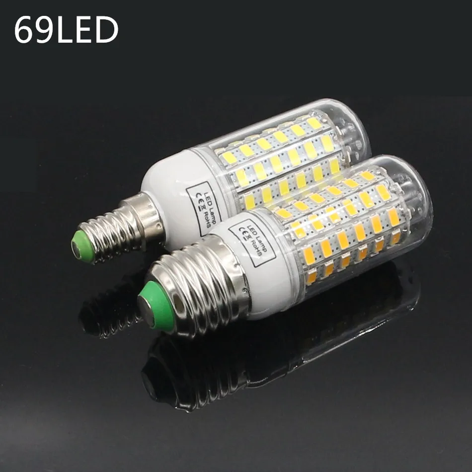E27 светодиодный светильник 220V SMD 5730 E14 Светодиодный 24 36 48 56 69 72 s кукурузы лампы