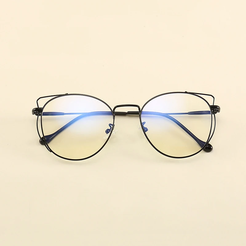 Zilead Anti Blue Light Cat Eyes Glasses Frame Metal Round Optical Spectacl For Women&Men Computer Eyeglasses Eyewear