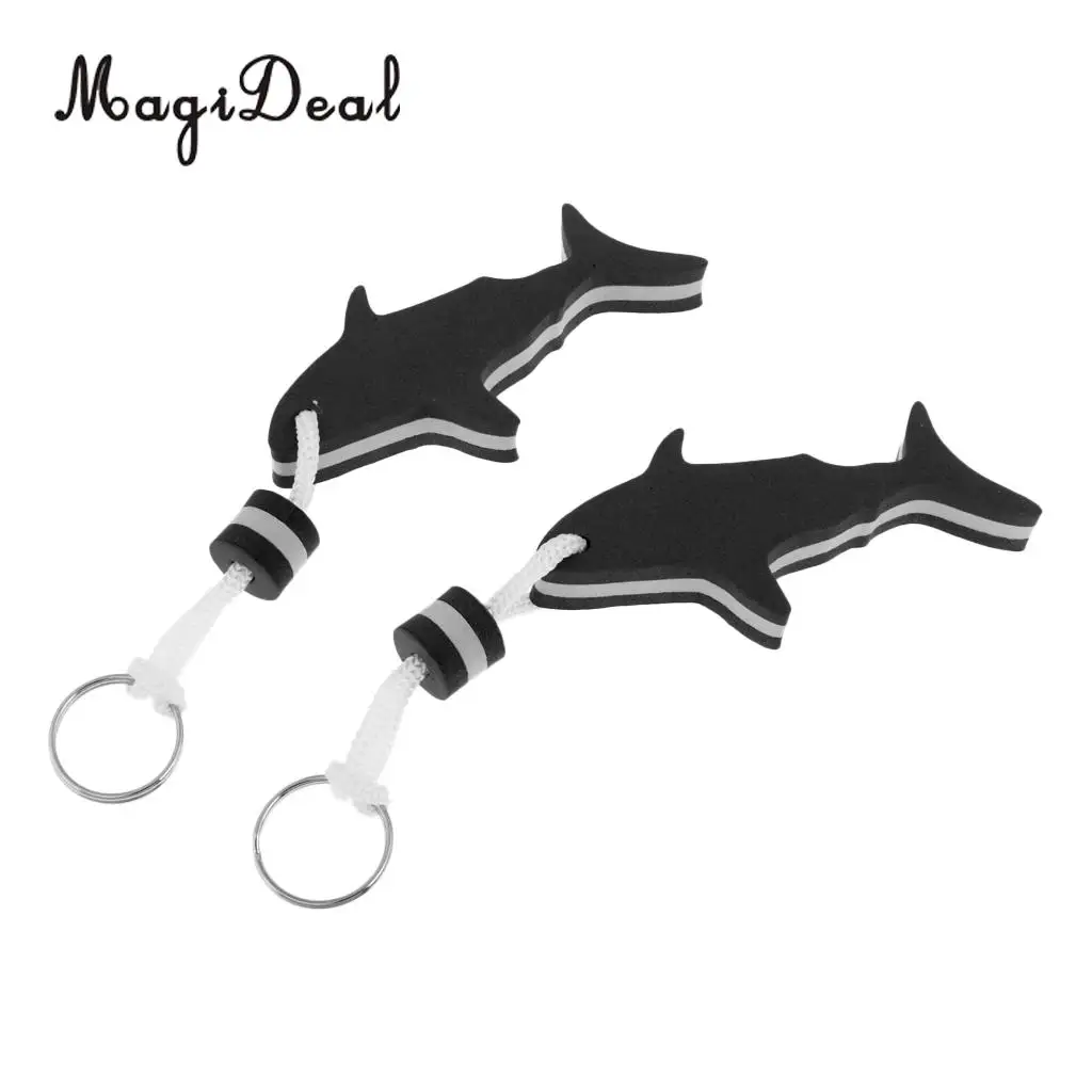 MagiDeal 2 Pieces Marine Shark Shaped EVA Floating Keychain Keyring Water Key Float for Radting Surfing Rowing Boat Accessories