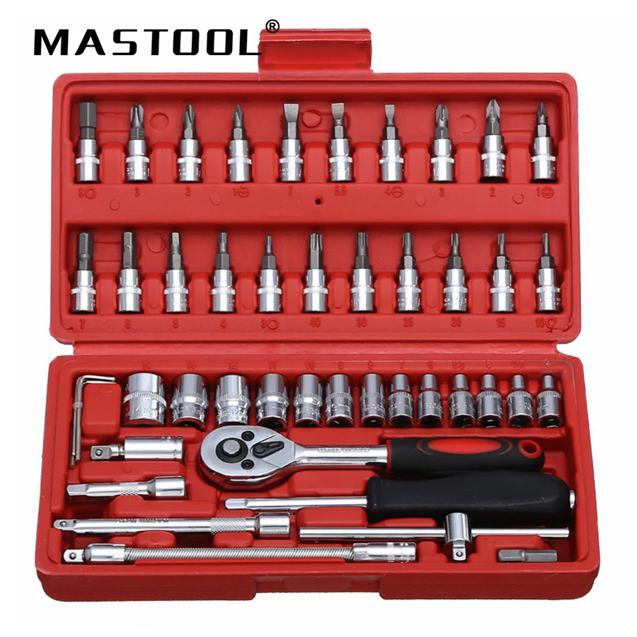 

43pcs/set Socket Ratchet Wrench Combination Tool Auto Repair Tools