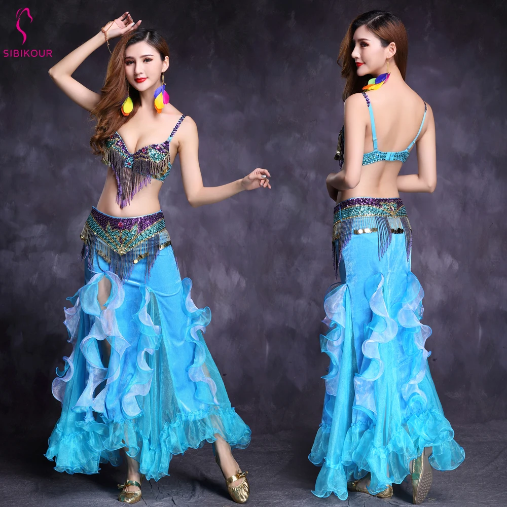 New Design Bellydance Costume For Women Belly Dancing Clothes Belly dance Skirt Oriental Bollywood Bra Belt Dress Set Adult
