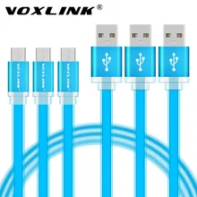 Voxlink 3 упак. плоская лапша Micro USB кабель 1 м 2 м 3 м мобильного телефона синхронизации данных USB Зарядное устройство кабель для Samsung Sony HTC LG Android