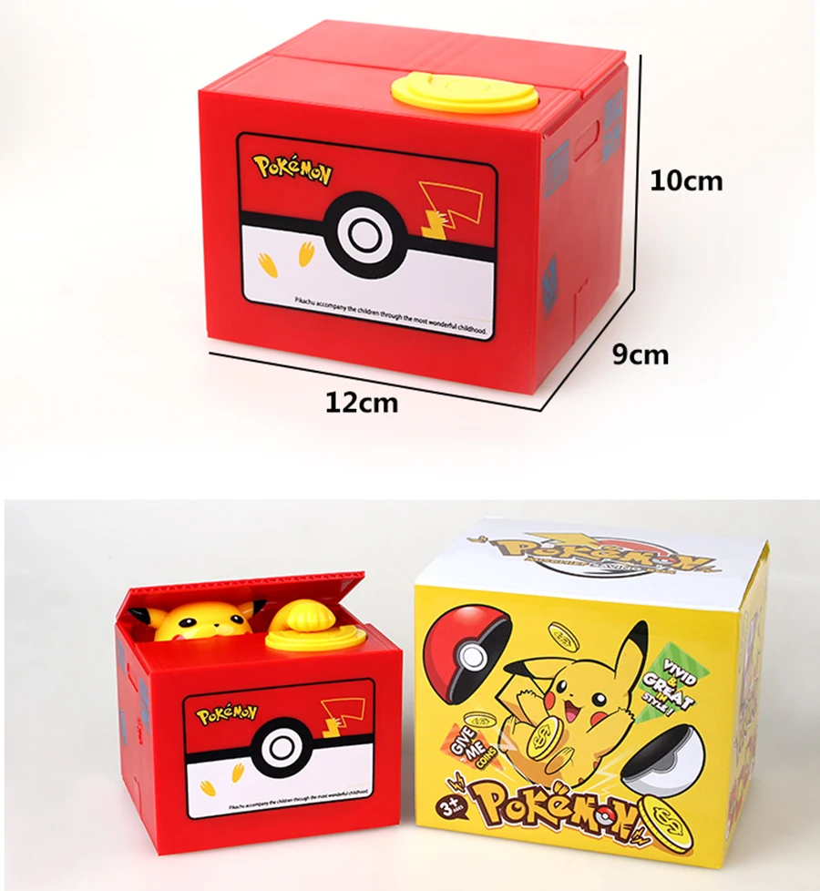 als je kunt spoelen Inheems Pokemon Munt Opslag met Muziek Veiligheid Dozen Elektrische Automatisch  Spaarpot Geld Kluis Voor Kids Gift Bureau Speelgoed 12*10*9 CM|Safes| -  AliExpress