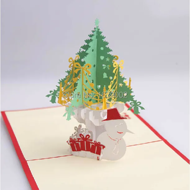 2017 3d handmade christmas cards print wholesale 50pcs lot free free christmas photo cards to print