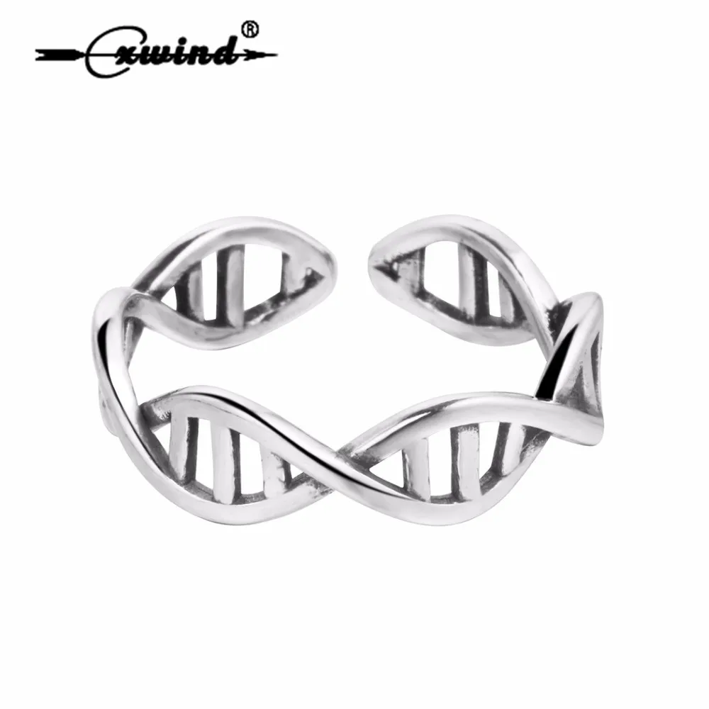 

Cxwind Women Fashion DNA Helix Chemistry Science Molecule Ring Creative Knuckle Twisted Infinity Jewelry anillos mujer