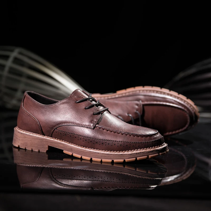 

Men Spring Sneakers Cow Split Leather Casual Shoes For Men Anti-Slip Men Shoes Luxury Brand Male Casual Walking Sneaker
