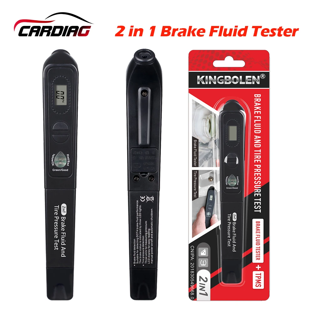 Newest Brake Fluid Tester Tire pressure monitor 2 in 1 obd2 Diagnostic Tool for DOT3/DOT4 Brake Fluid Liquid Tester TPMS