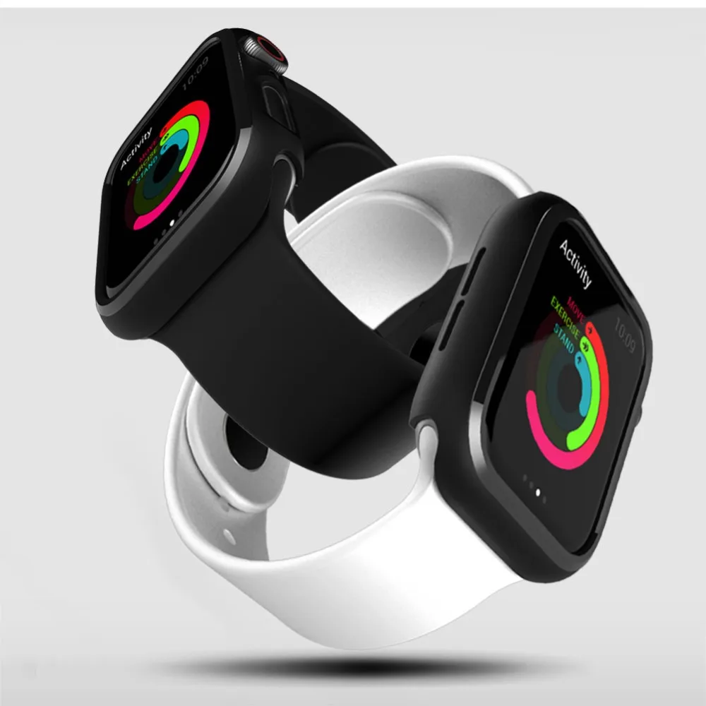 Бампер для apple watch series 1 2 3 4 5 PC чехол тонкий iWatch тонкая защитная пластиковая черная