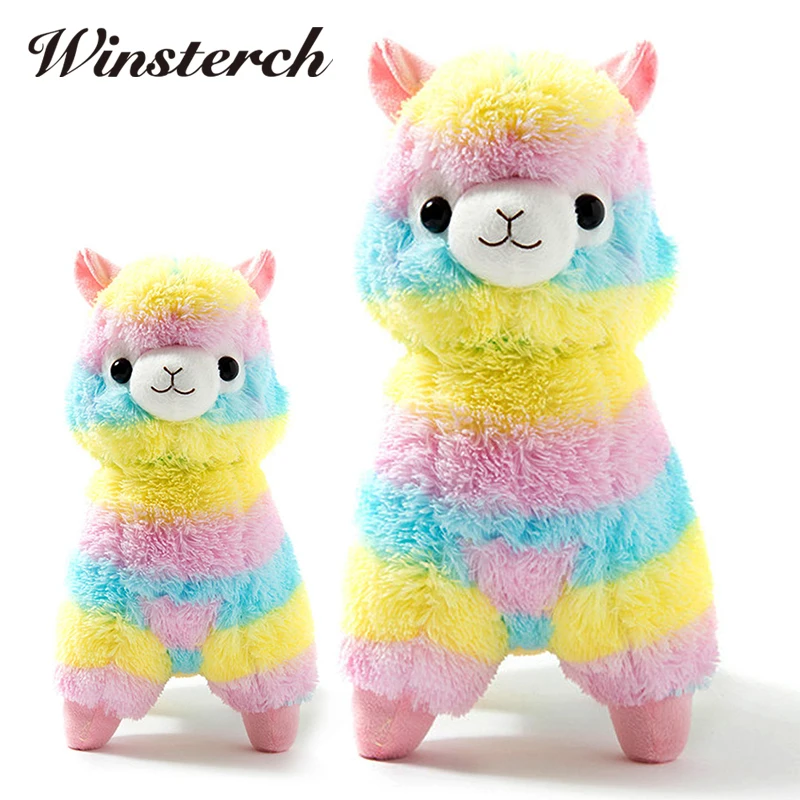 giant rainbow alpaca plush