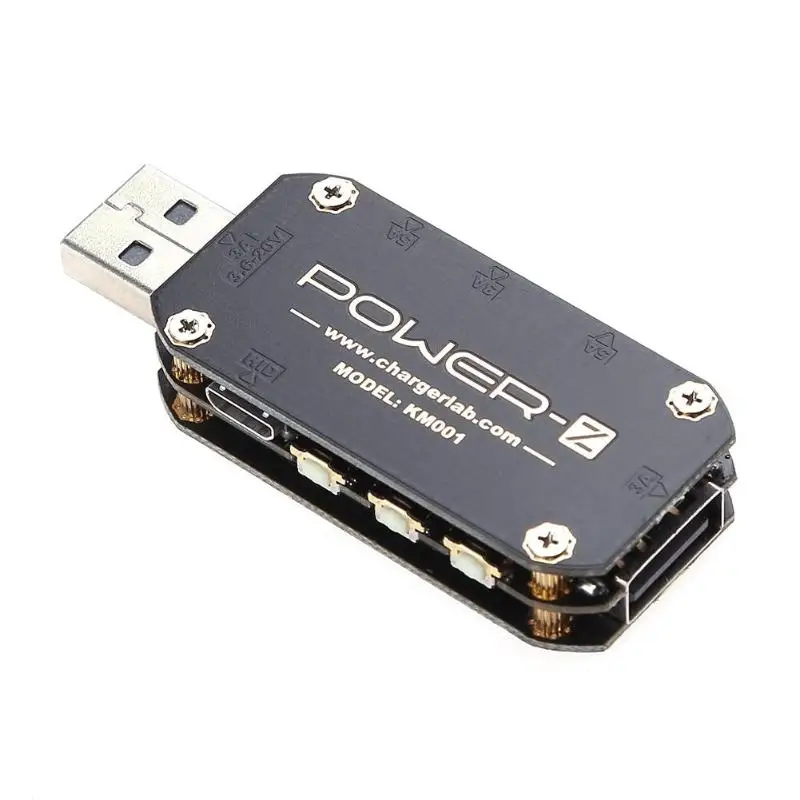 USB тестер зарядное устройство LAB power-Z USB тестер PD цифровой Напряжение Ток пульсация двойной тип-c KM001C метр power Bank детектор