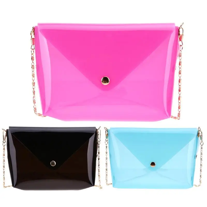 

Women Soft Plastic Transparent Chain Bag Small Shoulder Crossbody Bag Women Messenger Bag Mini Designer Handbag Ladies Clutch