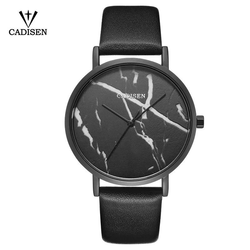 

CADISEN 2019 Top Brand Fashion Ladies Watches Leather Female Quartz Watch Women Thin Casual Strap Watch Reloj Mujer Marble Dial