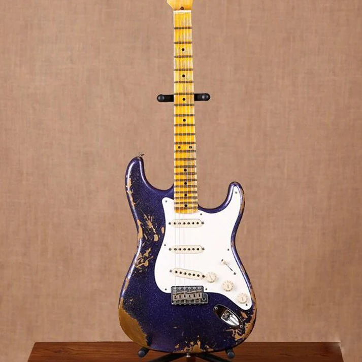 

New 6 stings ST electric guitar,Maple fingerboard guitarra,stratocastre gitaar,relics by hands,purple color top guitar