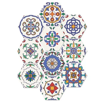 

Morocco style floor stickers Creative simple DIY hexagon ceramic tile sticker waterproof non-slip wall stickers home decoration