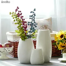 Простая классическая белая керамическая ваза, китайское искусство и ремесла, искуственные цветы для декора, ваза, креативный подарок, домашнее украшение