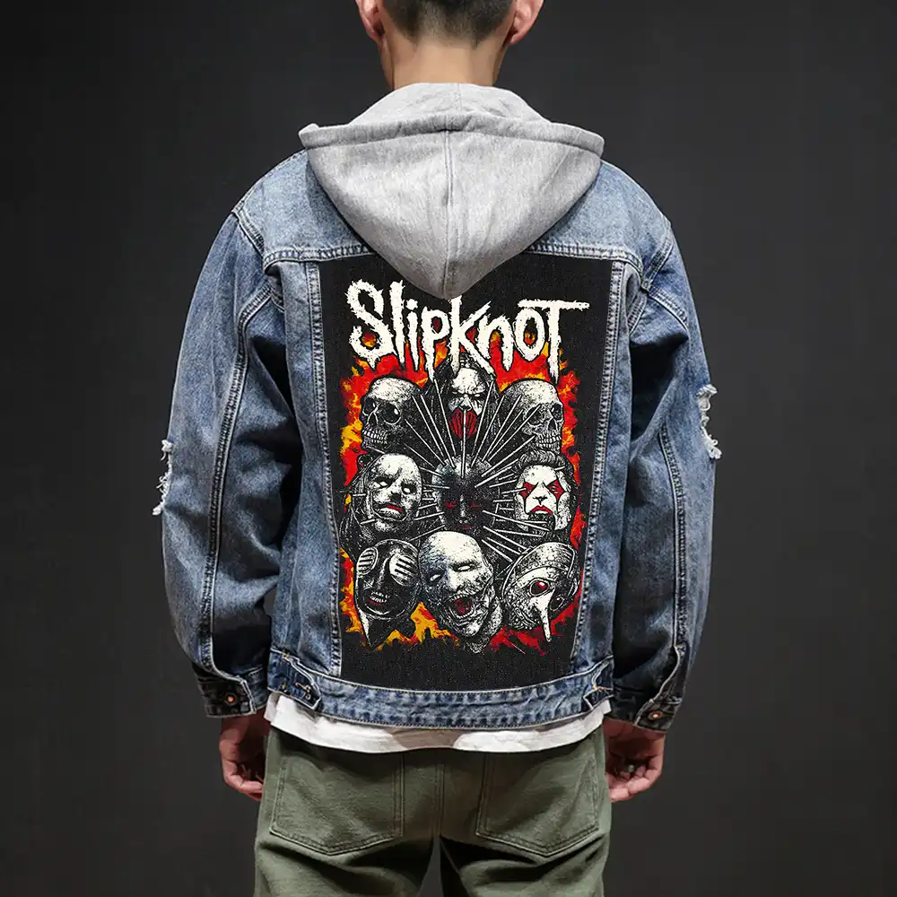 Bloodhoof 店スリップノットロックンロール死ハードコアのパッチデニムジーンズメンズジャケットとコート ジャケット Aliexpress