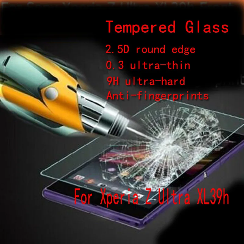 

XL 39H Tempered Glass For Sony Xperia Z Ultra XL 39H FENGHEMEI Anti-burst Screen Tempered Glass Protector