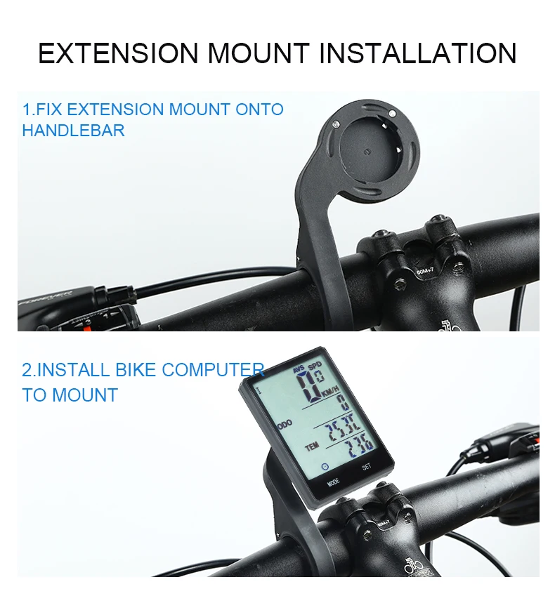 Waterproof Bicycle Computer 2.8inch Big Screen Digital Speedometer Cycle Statistics Monitor MTB Computer Wireless Bike Odometer