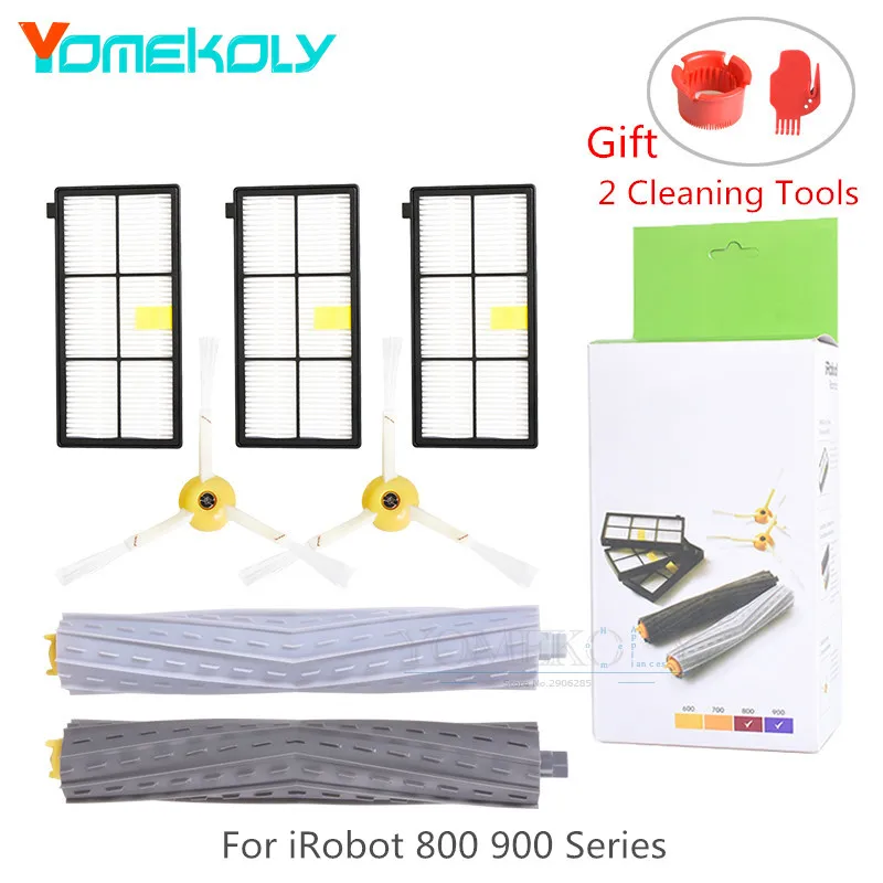 Robot Vacuum Cleaner Part for iRobot Roomba 800 900 Series Side Brush Hepa Filter Tangle-Free Debris Extractor Brush Package Box