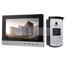 DIYSECUR 10 pulgadas Con Conexión de Cable Video de La Puerta Sistema de Intercomunicación Teléfono Timbre Seguridad Para El Hogar Cámara RFID LED Color de La Visión Nocturna