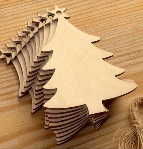 

10pcs Wooden Christmas Decorations DIY Craft Toys Gifts