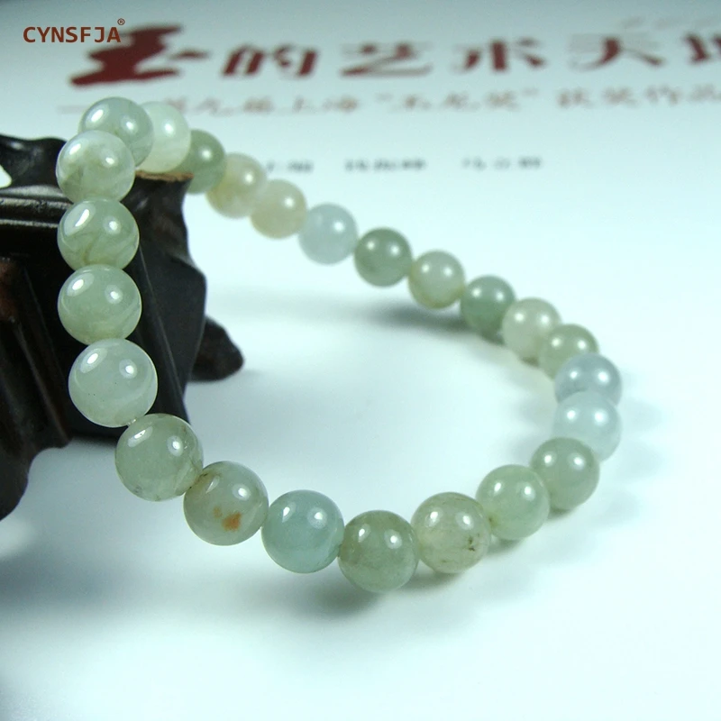 

Certified Natural A Grade Burmese Jadeite Myanmar Emerald Bangle Women Beads Jade Bracelets High Quality Wonderful Gifts