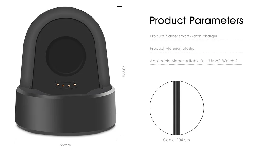 Smart Watches Charger for HUAWEI Watch 2 with Micro-USB Cable