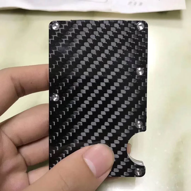 Легкий и тонкий карбоновый волоконный кошелек зажим для визиток
