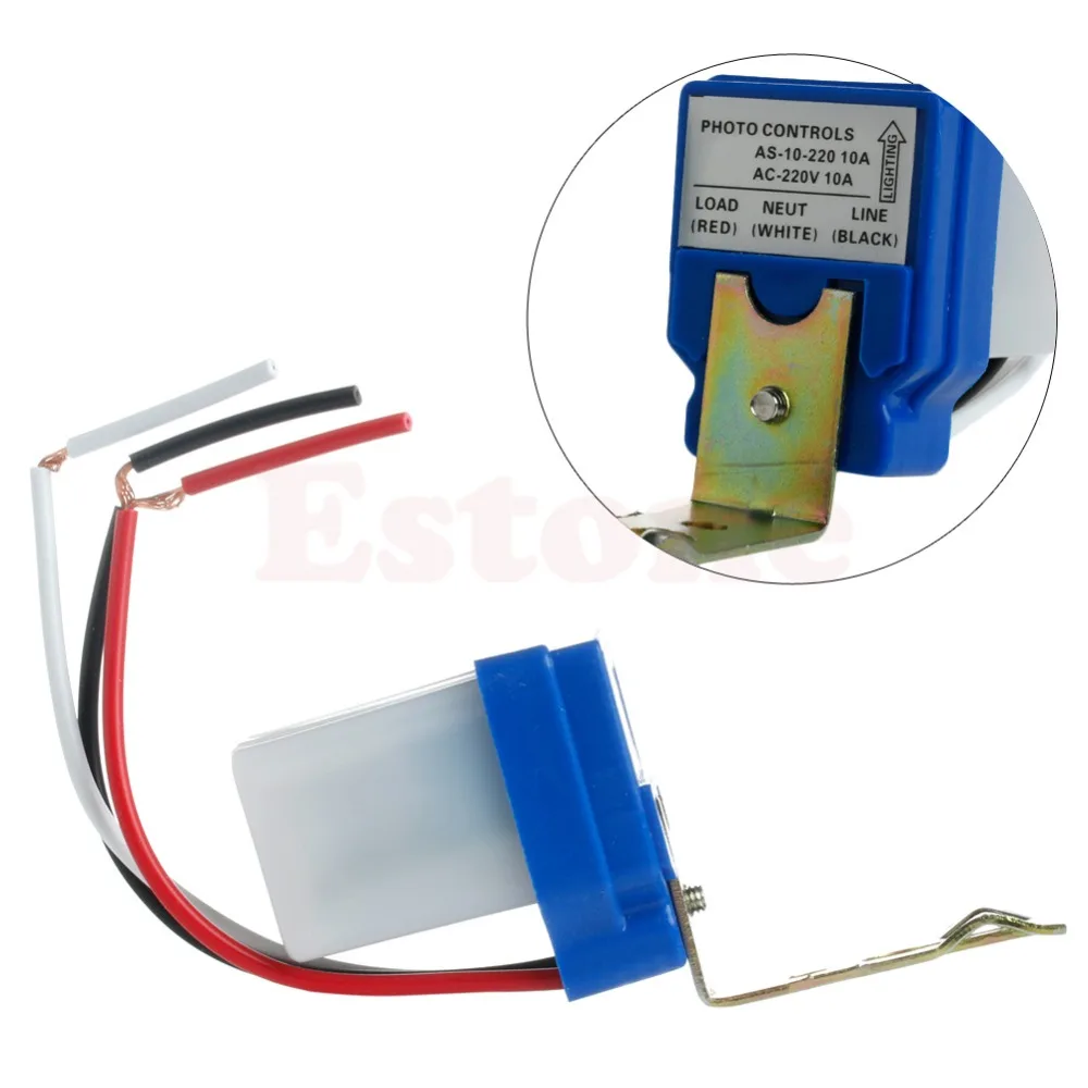 1Pc AC 220V 10A Auto On Off Photocell Street Light Photoswitch Sensor