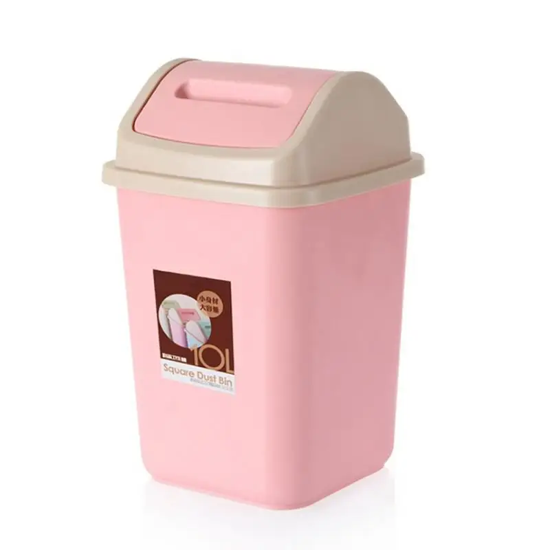 Инновационный встряхиватель крышка мусорная корзина Бытовая Ванная Кухня встряхиватель Крышка для хранения ведро на заказ мусорная корзина с крышкой большая емкость - Цвет: Pink