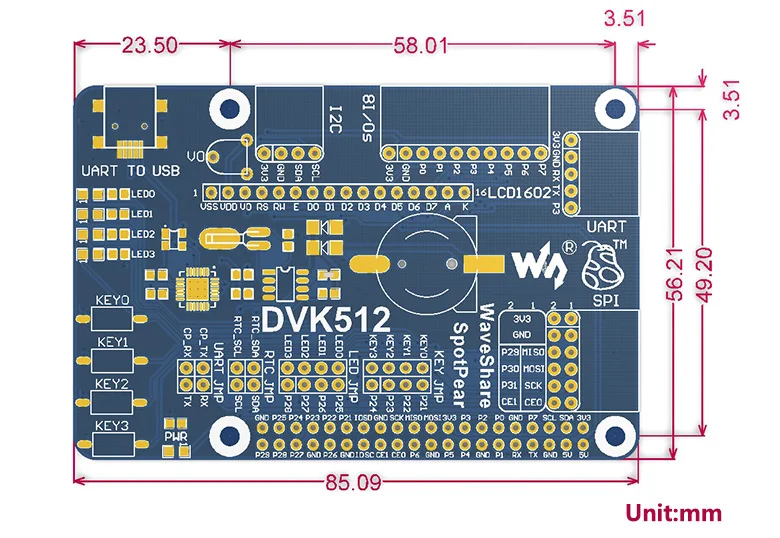 DVK512 Raspberry Pi плата для оценки расширения с различными интерфейсами, разработанными для Raspberry A +/B +/2 B/3 B