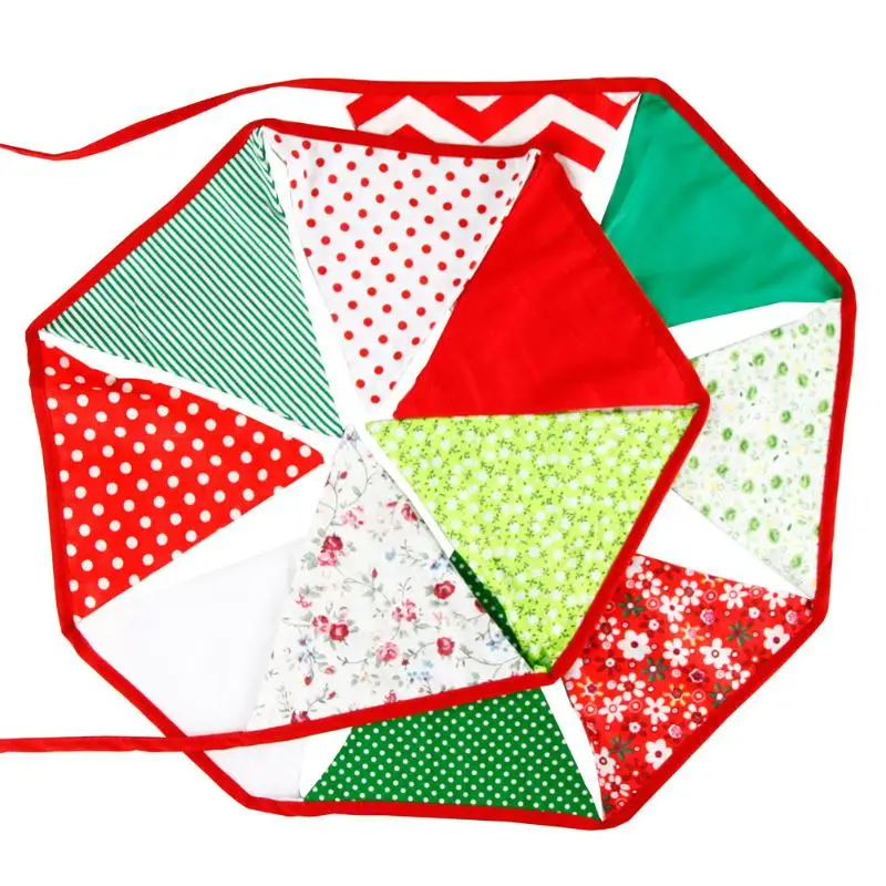 

Colorful Triangle Buntings String Banner 3.2M Hanging Flags For Christmas Wedding Decoration Party Supplies Garland