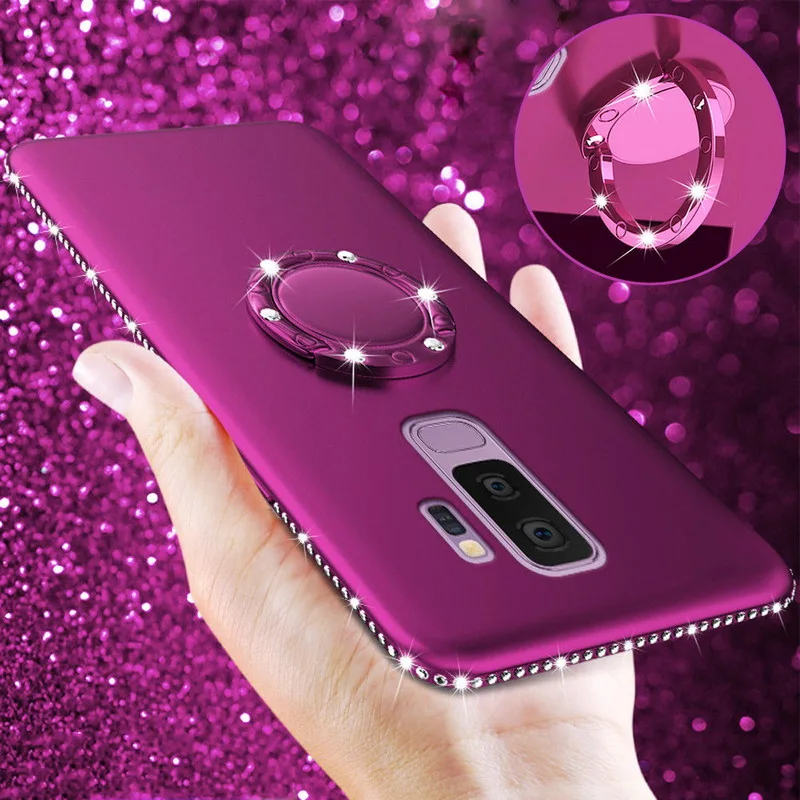 

Luxury Diamond Ring Stand Car Holder Case For Samsung Note 9 8 S8 S9 Plus S7 Edge A7 A6 A8 2018 J4 J6 J8 A3 A5 A7 J3 J5 J7 2017