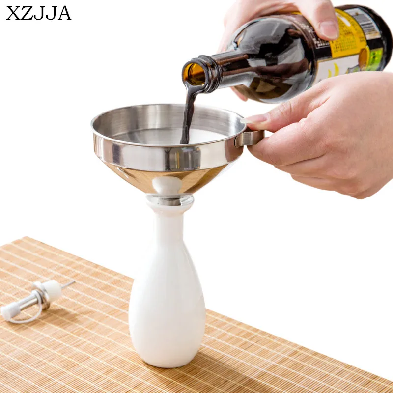 XZJJA Creative kitchen Stainless Steel Funnel Hopper Water Filler
