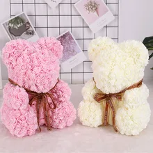 20/40 см Большой плюшевый медведь цветок розы Искусственные Рождественские подарки для детей, подарок на день Святого Валентина, Свадебные украшения