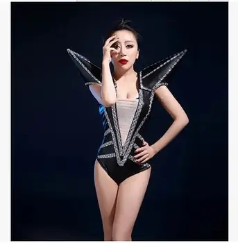 

Rhinestone Bodysuit Singer Sexy Costumes Female Singer Dj Europe and the United States Ds Nightclub Bar Sexy Rhinestone Bodysuit