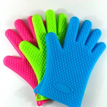 100 шт./лот кухонные прихватки для готовки микроволновая печь Нескользящие рукавицы термостойкие силиконовые перчатки приготовление, Выпекание, барбекю перчатки 142 г/шт
