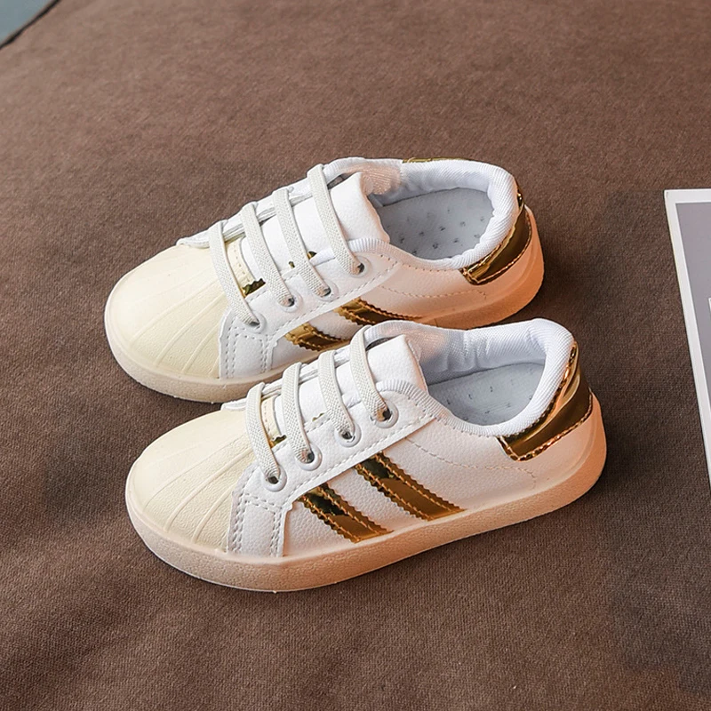 

2019 Summer 5 -15 Years Old Boys Girls Sports Shoes Children Casual Shoes Breathable Kids Sneakers PU Leather Shoes Running