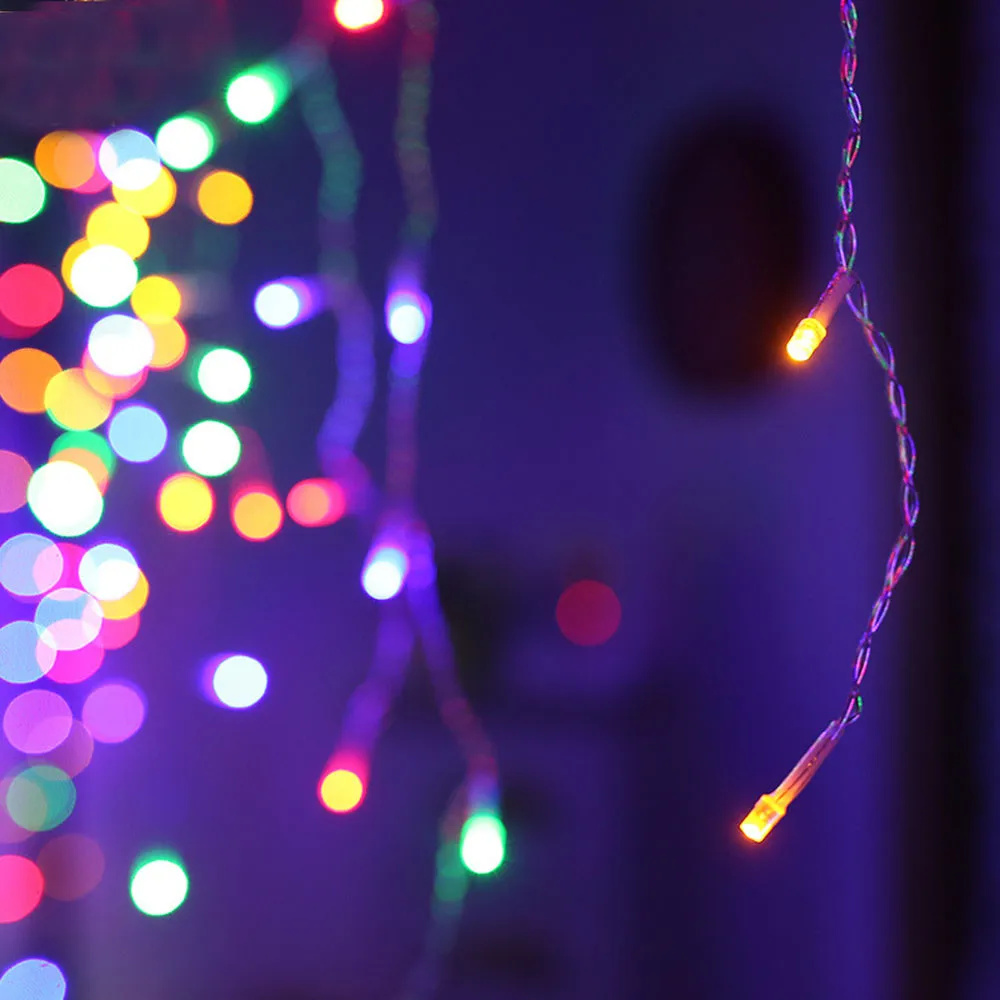 Светодиодный светильник-Гирлянда для занавесок, Сказочная сосулька, светодиодный гирлянда на Рождество, для свадебной вечеринки, для патио, для окна, для улицы, декоративный светильник-гирлянда