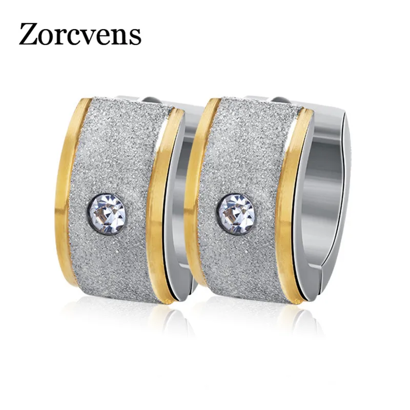 ZORCVENS, женские серьги-кольца без содержания свинца и никеля,, новейший дизайн, ювелирные изделия из нержавеющей стали с блестящими кристаллами