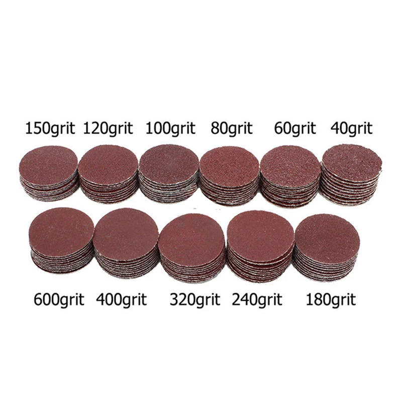 110pcs 1 inch 40-600 Grit Sanding Disc with 2.3mm 3mm Shank Polishing Pad Abrasive Tool Set