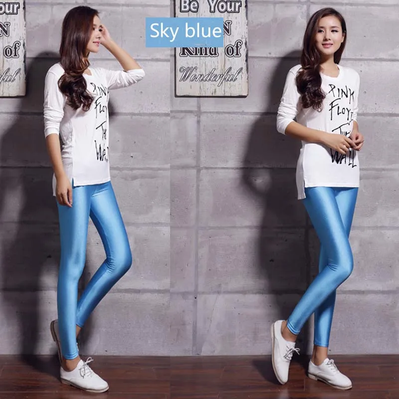 Hot Sale 2019 Leggings Women Fluorescent Shiny Pant Leggings Woman Large Size Spandex Shinny Elasticity Casual Trousers for Girl Hot Sale 2019 Leggings Women Fluorescent Shiny Pant Leggings Woman Large Size Spandex Shinny Elasticity Casual Trousers for Girl